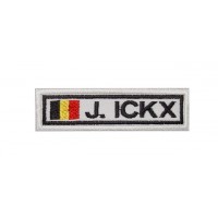 Embroidered patch 8X2.3 JACKY ICKX BELGIUM