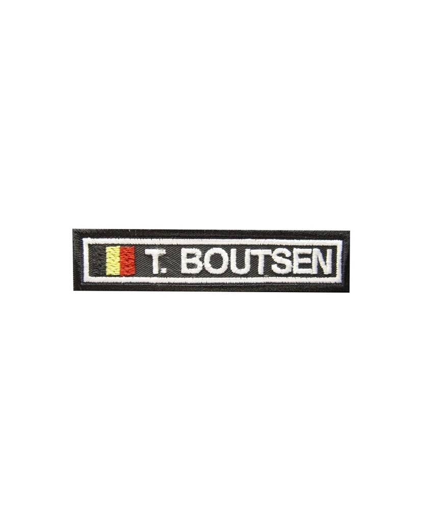 Embroidered patch 10X2.3 THIERRY BOUTSEN BELGIUM