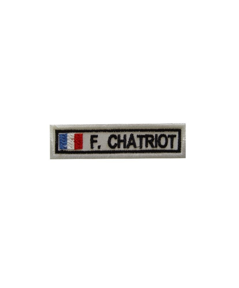 Embroidered patch 9X2.3 FRANÇOIS CHATRIOT FRANCE