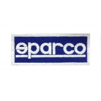 0069 Patch emblema bordado 10x4 SPARCO azul royal