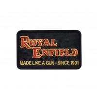 1946 Parche emblema bordado 10x6 ROYAL ENFIELD made like a gun - since 1901
