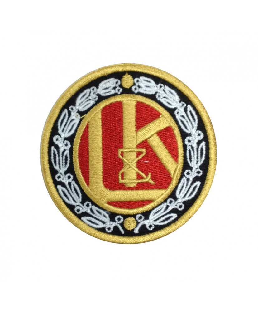 1979 Embroidered patch 7x7 LAURIN & KLEMENT PRE SKODA 1895-1925