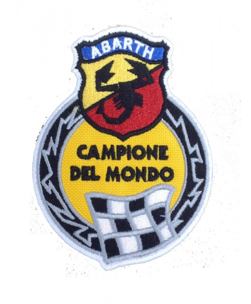 1984 Patch emblema bordado 10X8 ABARTH CAMPIONE DEL MUNDO