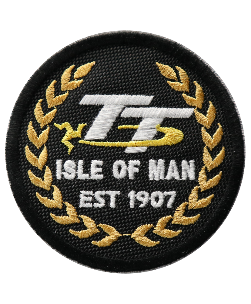 2034 Parche emblema bordado 7x7 TT ISLE OF MAN