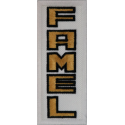 2050 Parche emblema bordado 10x4 FAMEL