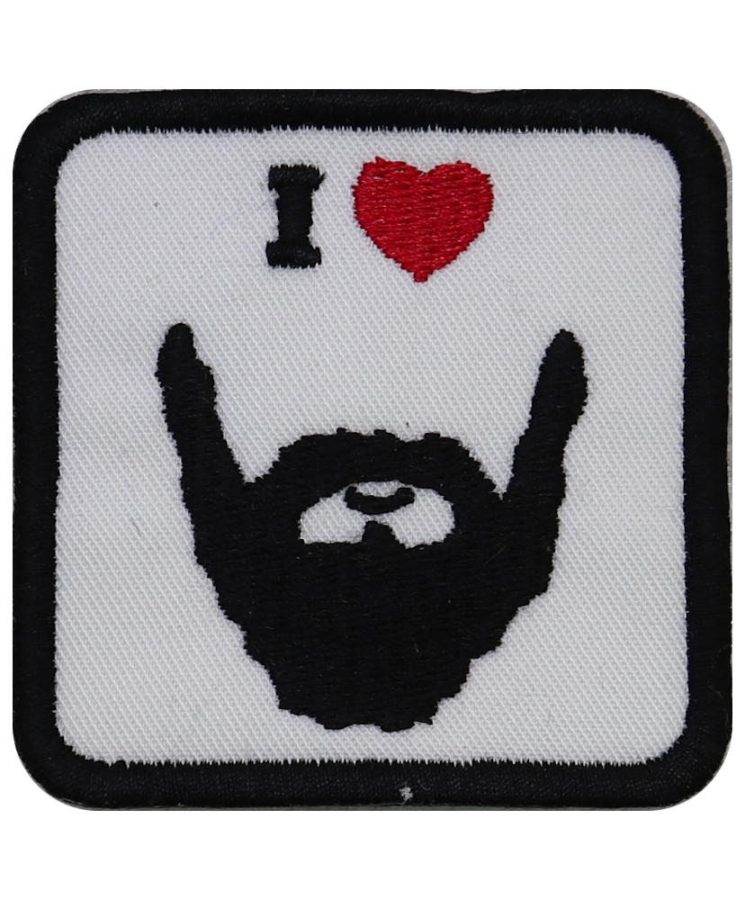 2056 Embroidered patch 6x6 I LOVE BEARD