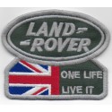 0926 Embroidered patch 9x7 LAND ROVER ONE LIFE LIVE IT UNION JACK