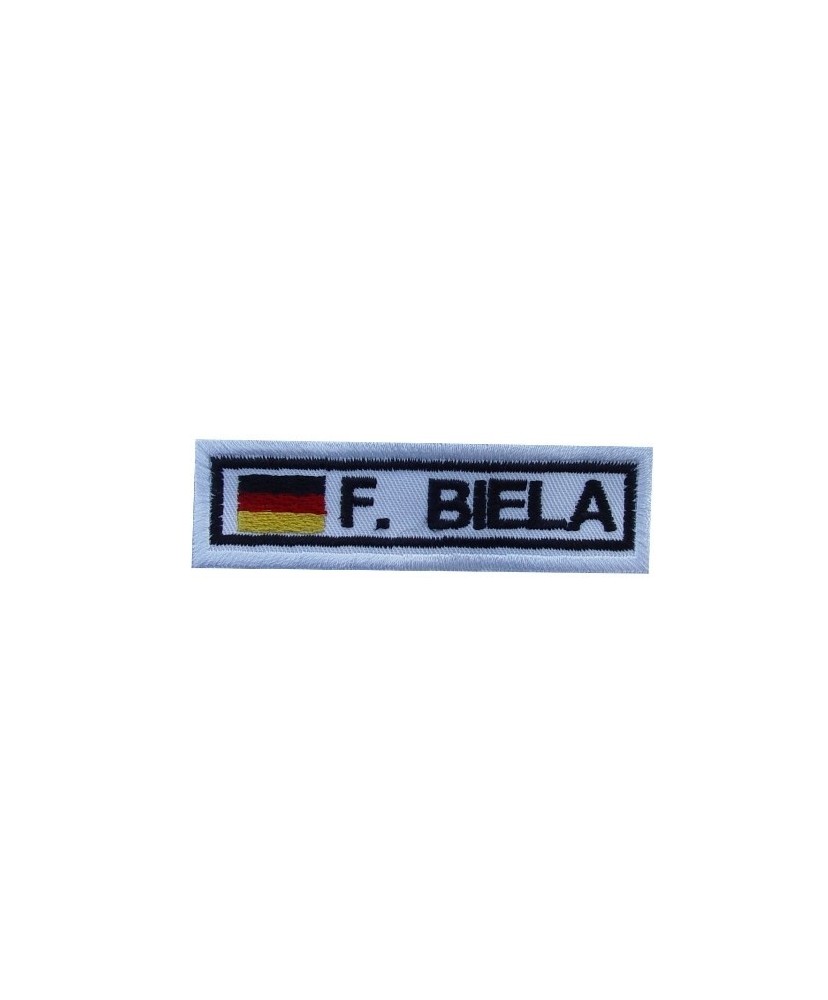 Embroidered patch 8X2.3 FRANK BIELA GERMANY