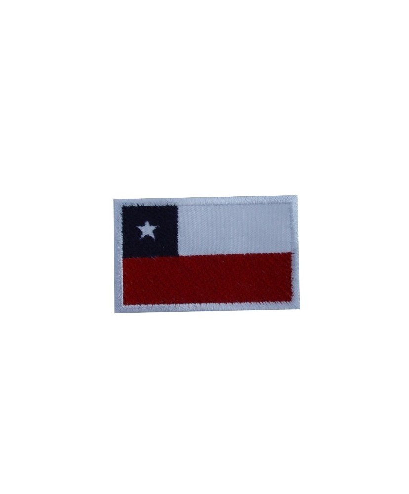 Patch écusson brodé 6x3,7 drapeau CHILI