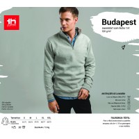 2348 Sweatshirt unissexo THC BUDAPEST com fecho 1/4