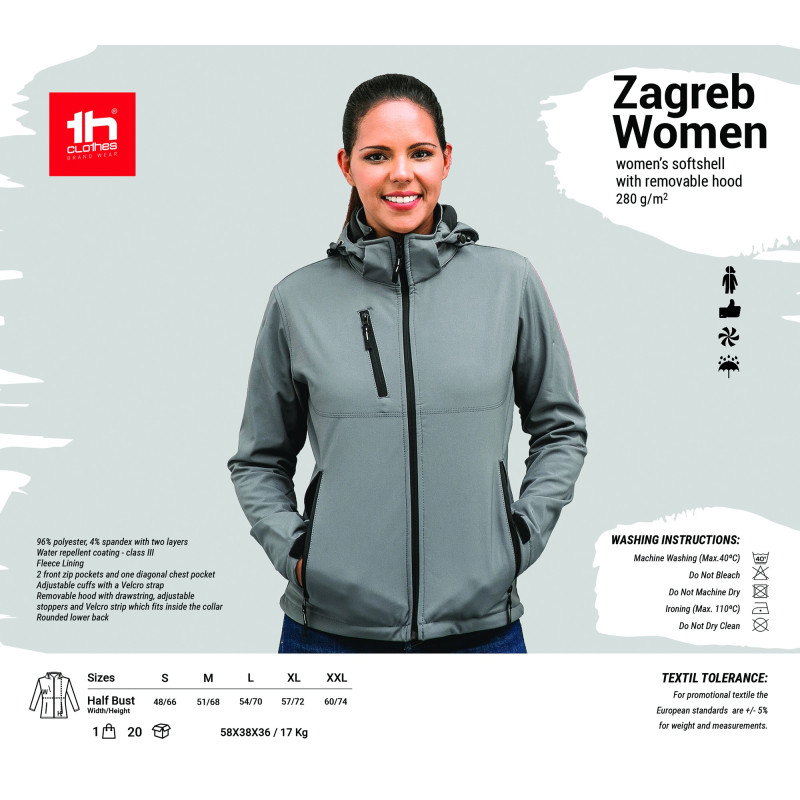 1912 casaco softshell senhora com capucho personalisado 1 patch
