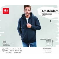 2358 Men's sweat hooded jacket THC AMSTERDAM full zip