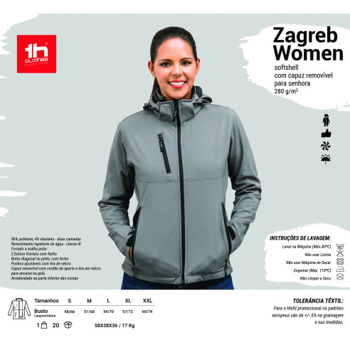 1912 chaqueta softshell con capucha mujer personalisada 1 parche