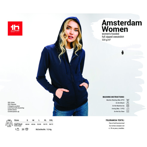 2359 Veste sweat zippé femme THC AMSTERDAM WOMAN avec capuche