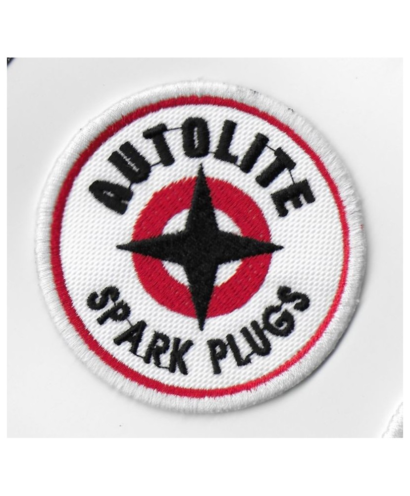 1704 Embroidered sew on patch 7x7 AUTOLITE SPARKS PLUGS