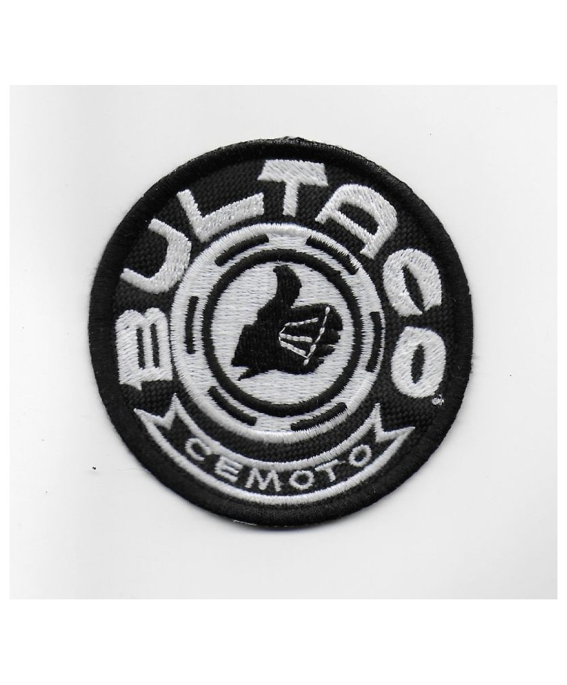 1225 Embroidered patch 7x7 BULTACO CEMOTO MADE IN SPAIN grey