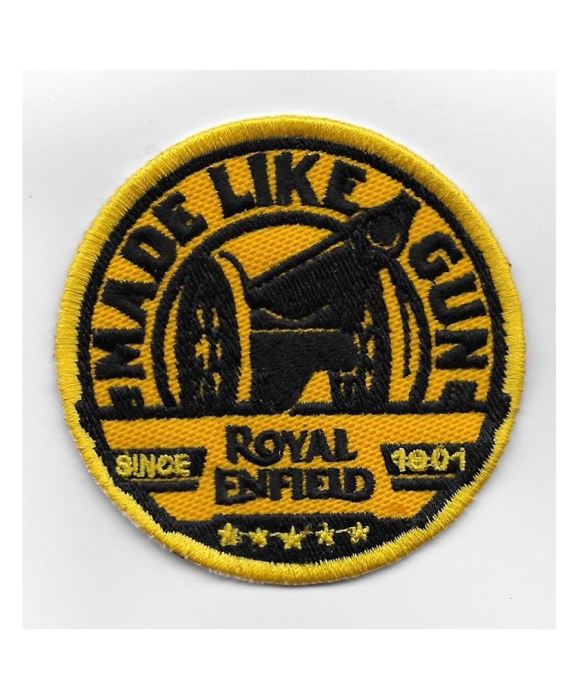 2579 Embroidered patch 7x7 ROYAL ENFIELD made like a gun