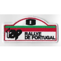 1141 Embroidered patch 10x4 RALLY PORTUGAL VINHO DO PORTO 1986 Nº 14 MOUTINHO