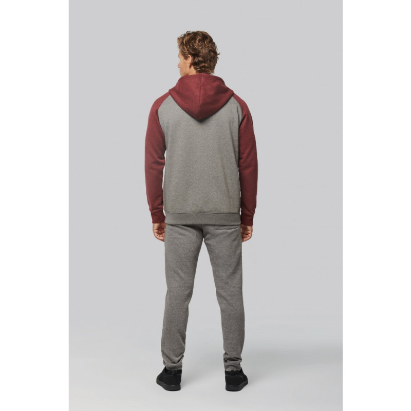 2767 Veste molleton zippée capuche bicolore unisexe Proact