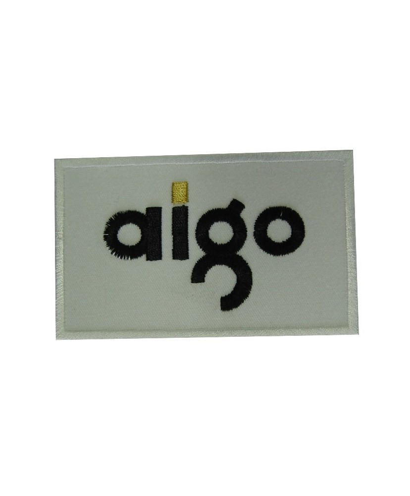 Red embroidered patch 10x6 AIGO