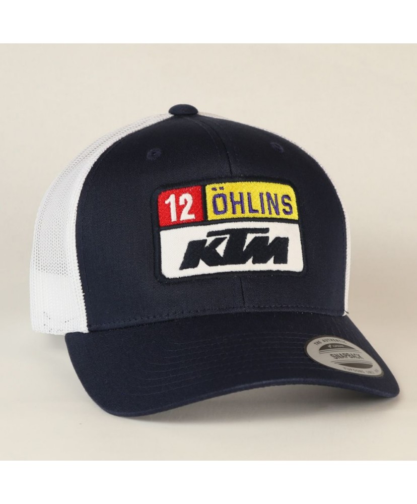 2899 BONÉ KTM OHLINS 12 RETRO TRUCKER ADULTO 6 PAINÉIS Yupoong Classics