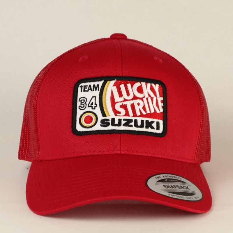 2912 BONÉ SUZUKI LUCKY STRIKE RETRO TRUCKER ADULTO 6 PAINÉIS yupoong classics